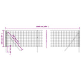 ZNTS Wire Mesh Fence Anthracite 1x10 m Galvanised Steel 154225