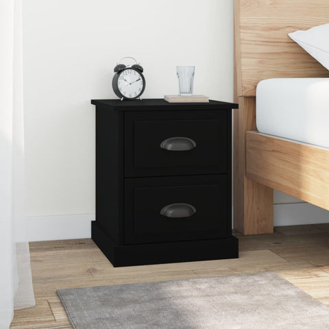 ZNTS Bedside Cabinets 2 pcs Black 39x39x47.5 cm Engineered Wood 816147