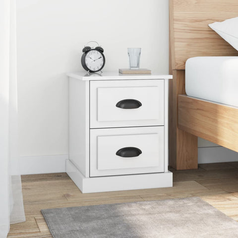 ZNTS Bedside Cabinets 2 pcs High Gloss White 39x39x47.5 cm Engineered Wood 816149