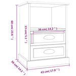 ZNTS Bedside Cabinets 2 pcs White 43x36x60 cm 816329
