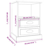 ZNTS Bedside Cabinets 2 pcs Smoked Oak 43x36x60 cm 816339