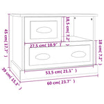 ZNTS Bedside Cabinet Black 60x39x45 cm 816361