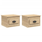 ZNTS Wall-mounted Bedside Cabinets 2 pcs Sonoma Oak 41.5x36x28cm 816383