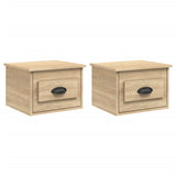 ZNTS Wall-mounted Bedside Cabinets 2 pcs Sonoma Oak 41.5x36x28cm 816383