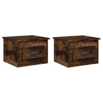 ZNTS Wall-mounted Bedside Cabinets 2 pcs Smoked Oak 41.5x36x28cm 816387