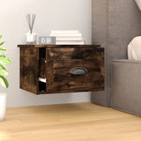 ZNTS Wall-mounted Bedside Cabinets 2 pcs Smoked Oak 41.5x36x28cm 816387