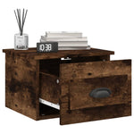 ZNTS Wall-mounted Bedside Cabinets 2 pcs Smoked Oak 41.5x36x28cm 816387