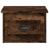 ZNTS Wall-mounted Bedside Cabinets 2 pcs Smoked Oak 41.5x36x28cm 816387