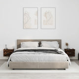ZNTS Wall-mounted Bedside Cabinets 2 pcs Smoked Oak 41.5x36x28cm 816387