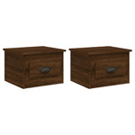 ZNTS Wall-mounted Bedside Cabinets 2 pcs Brown Oak 41.5x36x28cm 816391