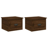 ZNTS Wall-mounted Bedside Cabinets 2 pcs Brown Oak 41.5x36x28cm 816391