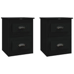 ZNTS Wall-mounted Bedside Cabinets 2 pcs Black 41.5x36x53cm 816395