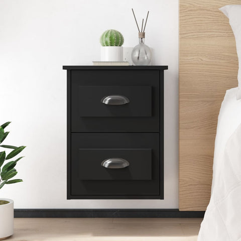 ZNTS Wall-mounted Bedside Cabinets 2 pcs Black 41.5x36x53cm 816395