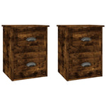 ZNTS Wall-mounted Bedside Cabinets 2 pcs Smoked Oak 41.5x36x53cm 816403