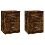 ZNTS Wall-mounted Bedside Cabinets 2 pcs Smoked Oak 41.5x36x53cm 816403