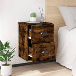 ZNTS Wall-mounted Bedside Cabinets 2 pcs Smoked Oak 41.5x36x53cm 816403