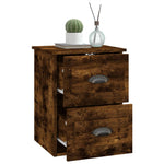 ZNTS Wall-mounted Bedside Cabinets 2 pcs Smoked Oak 41.5x36x53cm 816403