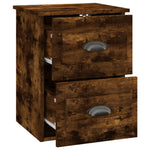 ZNTS Wall-mounted Bedside Cabinets 2 pcs Smoked Oak 41.5x36x53cm 816403