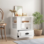 ZNTS Side Table White 50x50x60 cm Engineered Wood 816408