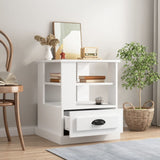 ZNTS Side Table White 50x50x60 cm Engineered Wood 816408