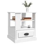 ZNTS Side Table White 50x50x60 cm Engineered Wood 816408