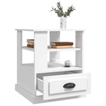 ZNTS Side Table White 50x50x60 cm Engineered Wood 816408