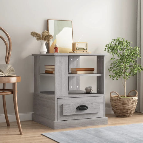 ZNTS Side Table Grey Sonoma 50x50x60 cm Engineered Wood 816414