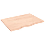 ZNTS Wall Shelf 80x60x2 cm Untreated Solid Wood Oak 363551