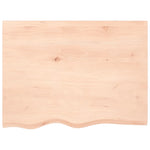 ZNTS Wall Shelf 80x60x2 cm Untreated Solid Wood Oak 363551