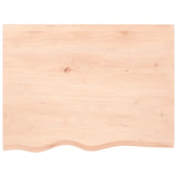 ZNTS Wall Shelf 80x60x2 cm Untreated Solid Wood Oak 363551