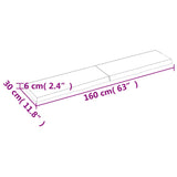 ZNTS Wall Shelf 160x30x cm Untreated Solid Wood Oak 363589