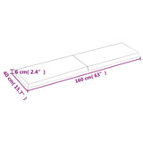 ZNTS Wall Shelf 160x40x cm Untreated Solid Wood Oak 363591