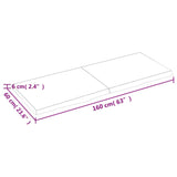 ZNTS Wall Shelf 160x60x cm Untreated Solid Wood Oak 363595