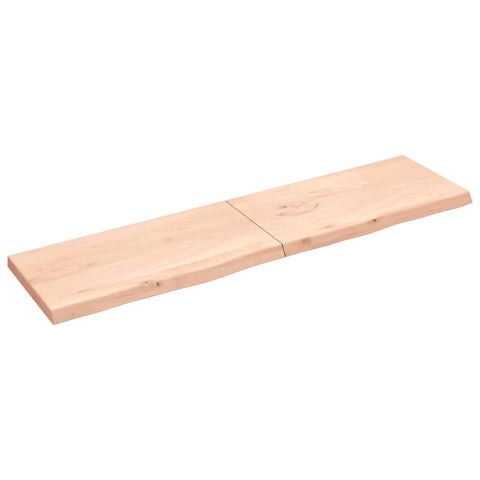 ZNTS Wall Shelf 200x50x cm Untreated Solid Wood Oak 363609