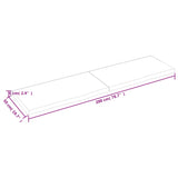 ZNTS Wall Shelf 200x50x cm Untreated Solid Wood Oak 363609
