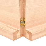 ZNTS Wall Shelf 220x30x cm Untreated Solid Wood Oak 363613