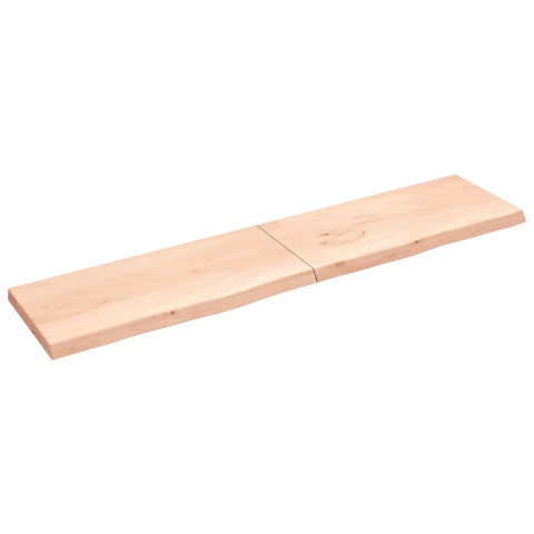 ZNTS Wall Shelf 220x50x cm Untreated Solid Wood Oak 363617