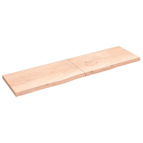 ZNTS Wall Shelf 220x60x cm Untreated Solid Wood Oak 363619