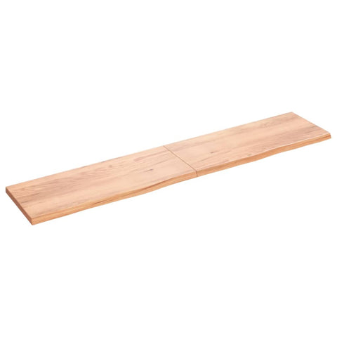 ZNTS Wall Shelf Light Brown 200x40x cm Treated Solid Wood Oak 363726