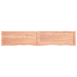 ZNTS Wall Shelf Light Brown 200x40x cm Treated Solid Wood Oak 363726
