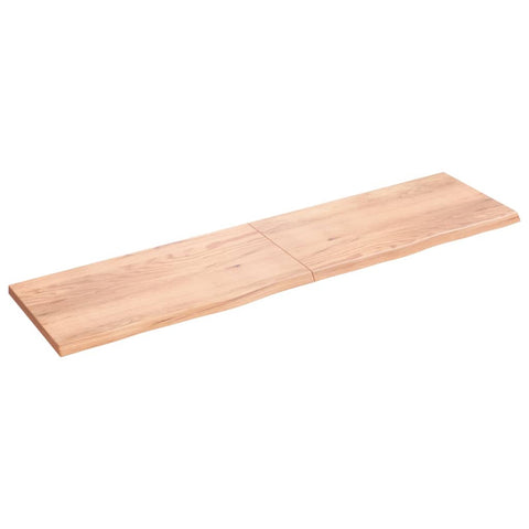 ZNTS Wall Shelf Light Brown 200x50x cm Treated Solid Wood Oak 363728