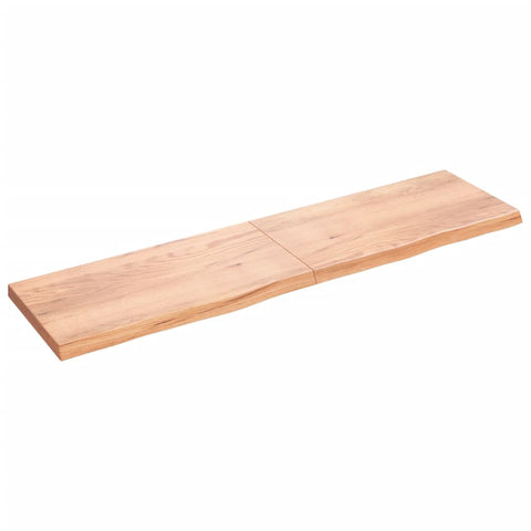 ZNTS Wall Shelf Light Brown 200x50x cm Treated Solid Wood Oak 363729