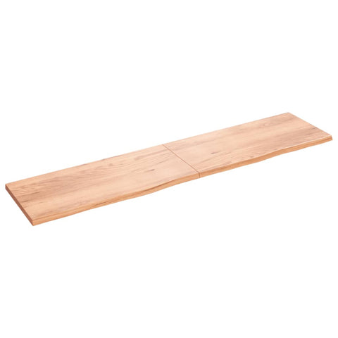 ZNTS Wall Shelf Light Brown 220x50x cm Treated Solid Wood Oak 363736