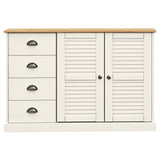 ZNTS Sideboard with Drawers VIGO 113x40x75 cm White Solid Wood Pine 353188