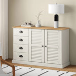 ZNTS Sideboard with Drawers VIGO 113x40x75 cm White Solid Wood Pine 353188