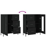 ZNTS Sideboard Black 69.5x34x90 cm Engineered Wood 828053