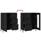 ZNTS Sideboard Black 69.5x34x90 cm Engineered Wood 828053