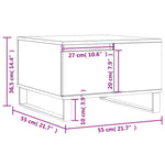 ZNTS Coffee Table Concrete Grey 55x55x36.5 cm Engineered Wood 830768