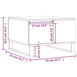 ZNTS Coffee Table Concrete Grey 55x55x36.5 cm Engineered Wood 830768