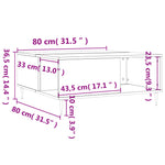 ZNTS Coffee Table Smoked Oak 80x80x36.5 cm Engineered Wood 830777